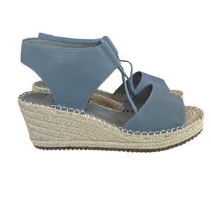 Eileen Fisher Agnes Espadrille Wedge Gray Sandals Women’s Size 9